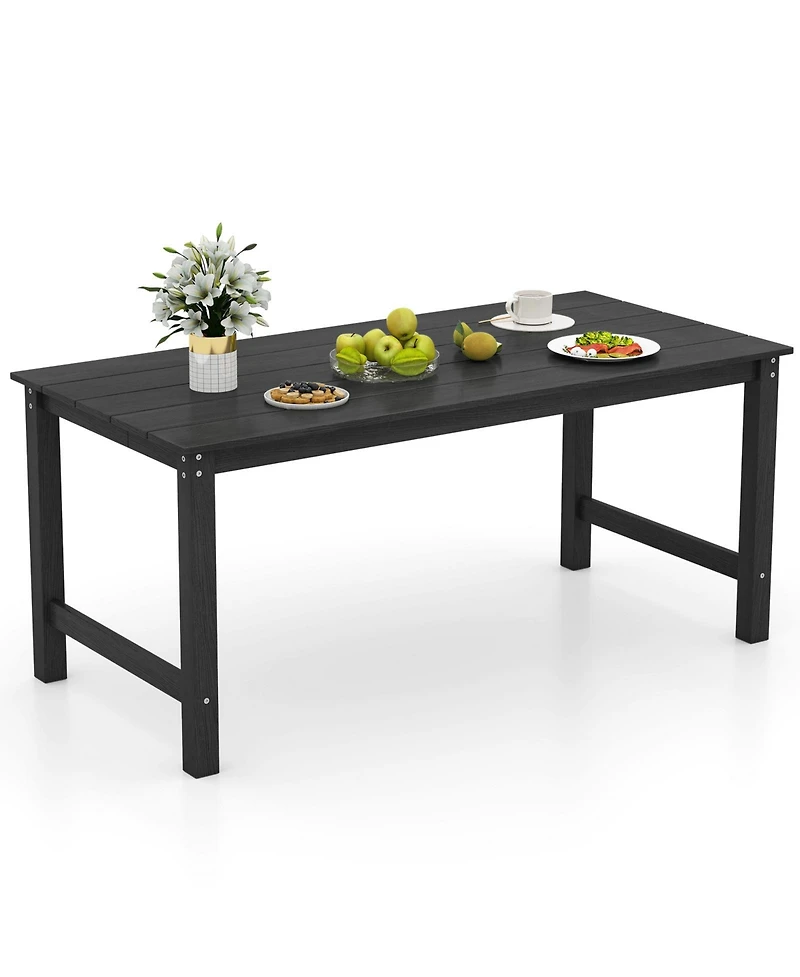 Gouun Hdpe Outdoor Dining Table for 6 with Umbrella Hole