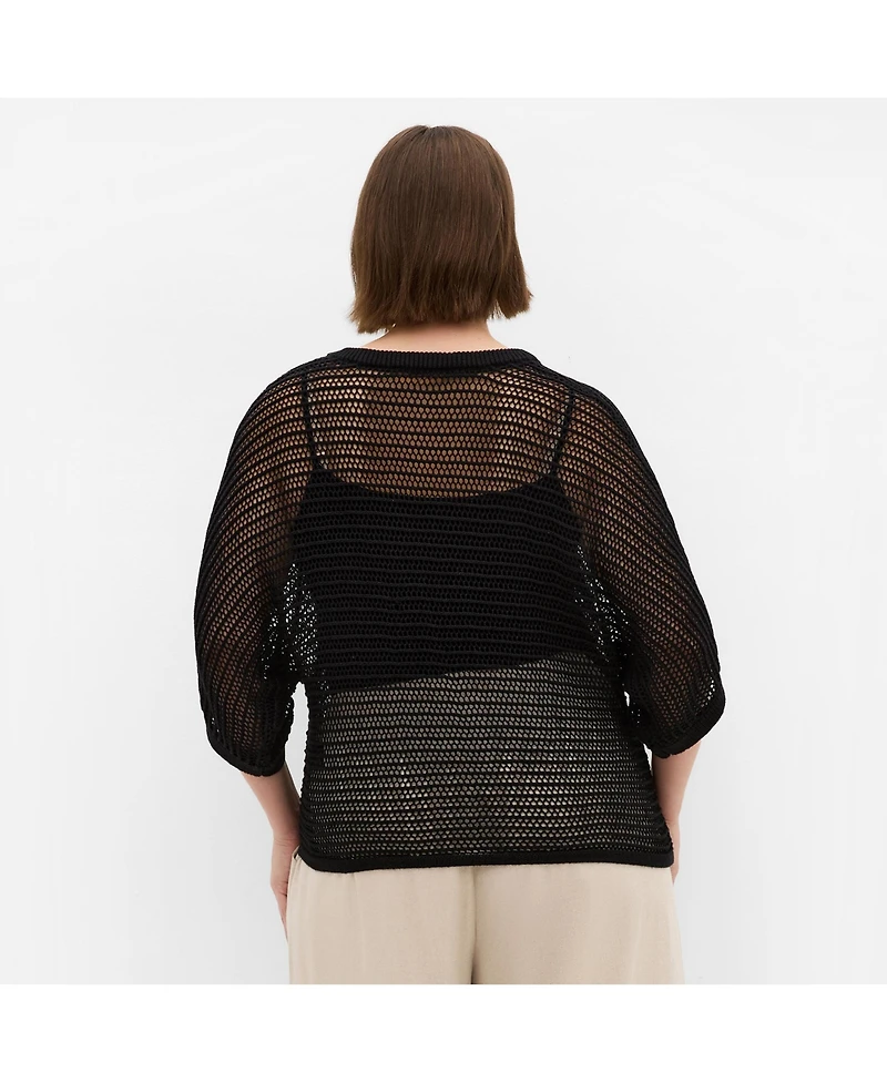 City Chic Women's Crochet Knit Resort Top