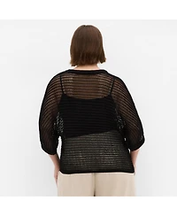 City Chic Women's Crochet Knit Resort Top