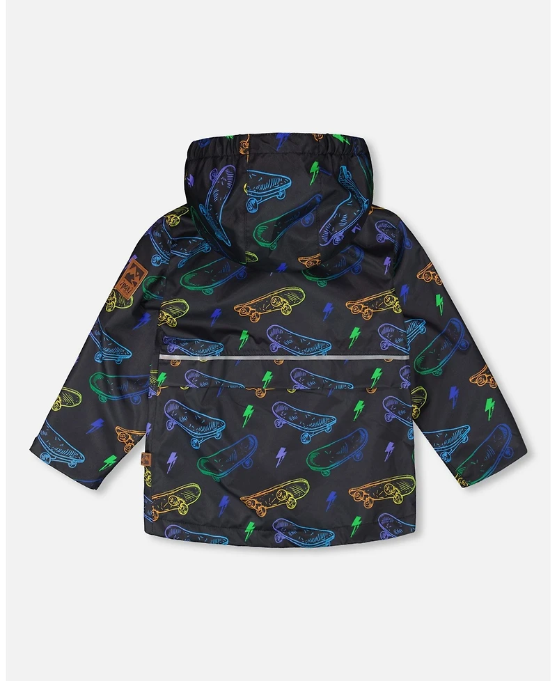 Deux par Deux Big Boys Mid-Season Jacket Printed Skateboards