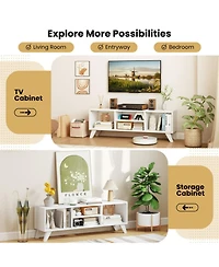 Gouun 48 in Modern Tv Console with 4 Open Storage Compartments