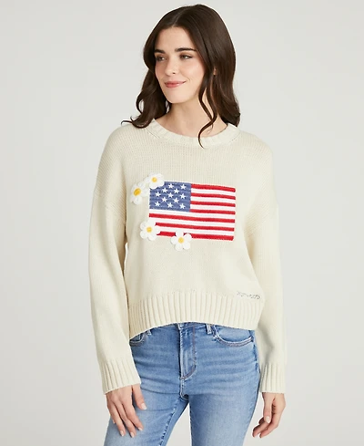 Driftwood Women's Flag Embroidered Long-Sleeve Sweater