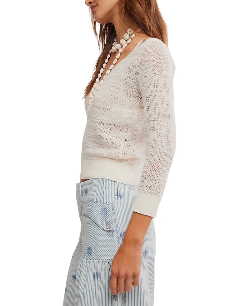 Free People Women's Soft Focus Fine Gauge Pull-On Top