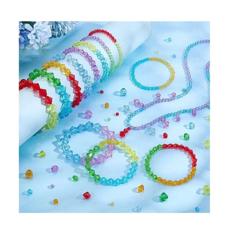 Gnuadz 2310pcs Crystal Beads Faceted Bicone Transparent Bracelet Necklace Earring Diy Craft