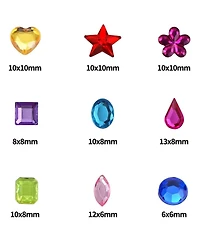 Gnuadz 900pcs Flatback Rhinestones Jewels Pirate Party Crafting Embellishments 9 Shapes