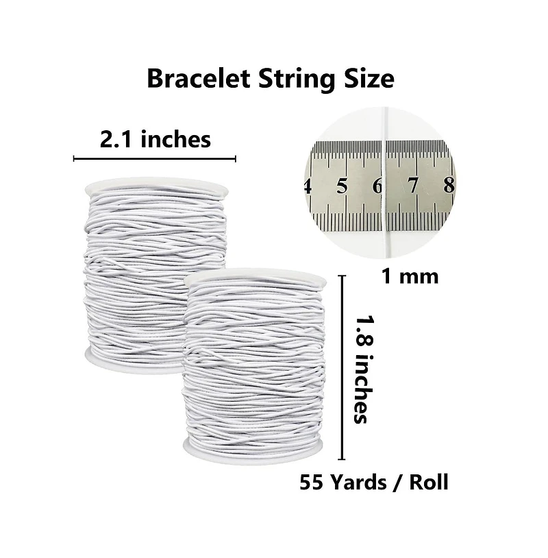 Gnuadz Stretchy String Elastic Cord for Bracelets Necklaces Beading 2 Rolls