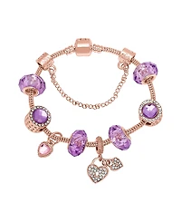 Macy's Floral Crystal Stone Charm Bracelet