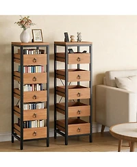 gaomon 5-Tier Kitchen Fruit Vegetable Storage Rack, Narrow Snack Stand with Pull-Out Baskets, Utility Organizer