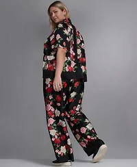 Karl Lagerfeld Paris Plus Size Paris Soft Camp Shirt Soft Printed Pant