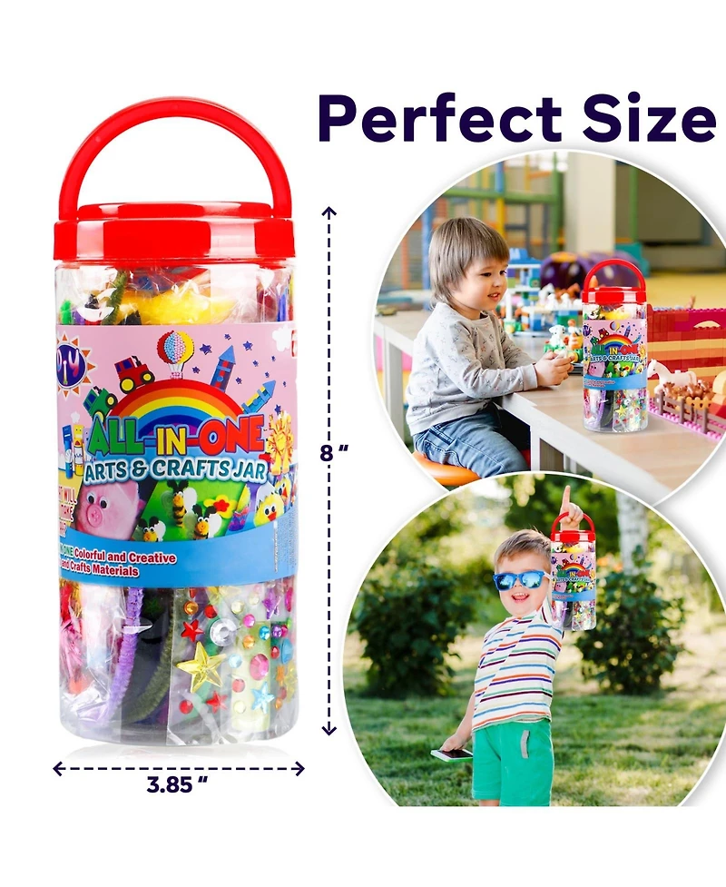 Gnuadz Kids St Patricks Day Craft Kit Glitter Glue Pipe Cleaners Pom Poms Diy School Toys Birthday Gifts Jar Set