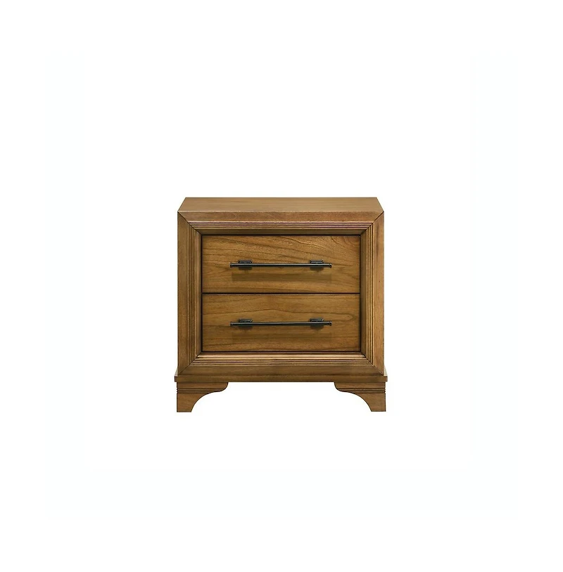 New Classic Furniture Talcott Wood 2-Drawer Nightstand in Honey