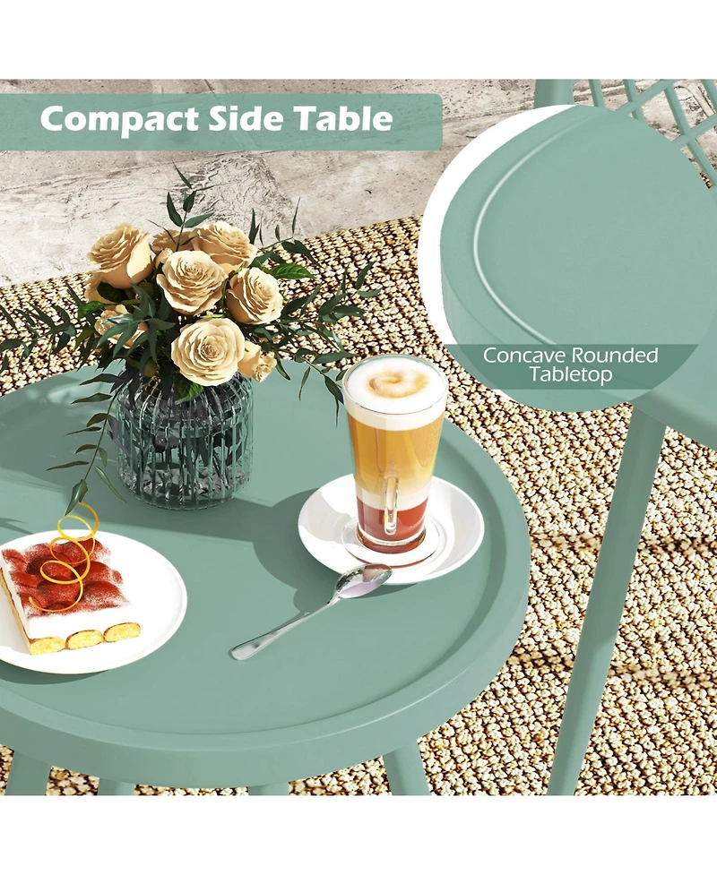 Slickblue 3-Piece Outdoor Patio Chair Set with Pp Seat and Tabletop for Porch