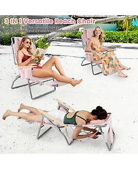 Gouun Portable Beach Chair with Umbrella and Canopy