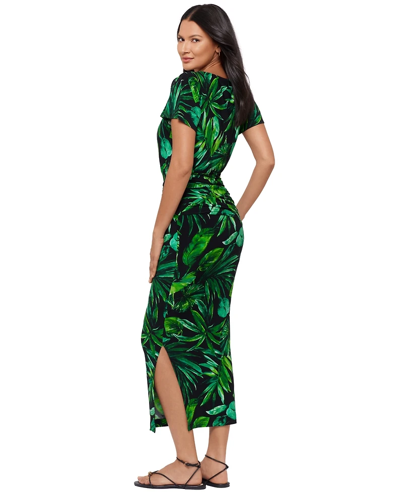 Body by Miraclesuit Women's Verdure Printed Round Neck Dress