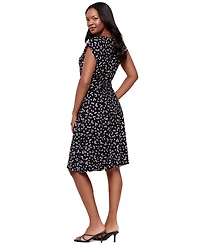 Body by Miraclesuit Women's Dot-Print Boat Neck Short-Sleeve Dress