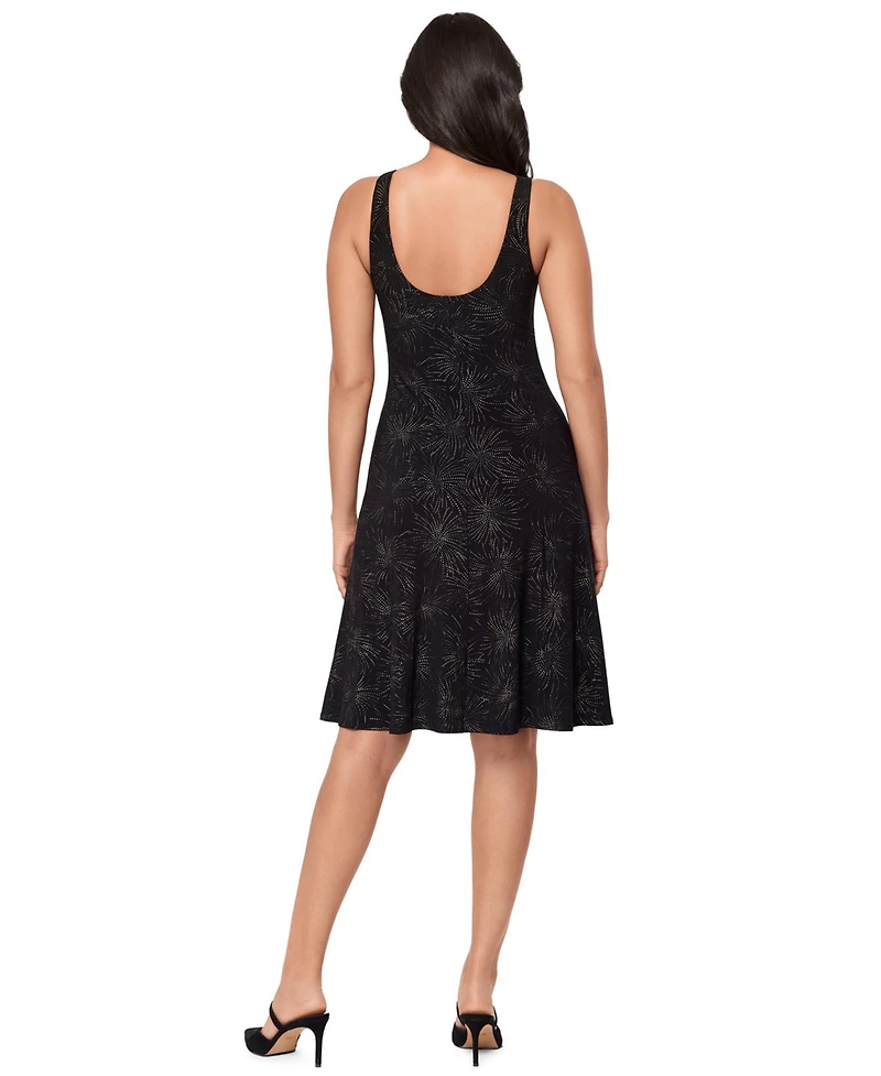 Body by Miraclesuit Women's Skylights Starburst-Print Round Neck Midi Dress