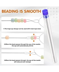 Gnuadz 6 needles Collapsible Eye Beading Needles Twisted Seed Bead Tools 2 Sizes 0.6x130mm