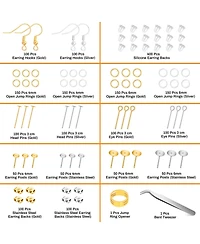 Gnuadz 2000Pcs Earring Making Kit Hooks Findings Posts Backs Pins Jump Rings