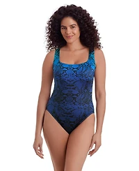 Longitude Women's Double X-Back Tank Modern Leg Long Torso One-Piece Swimsuit