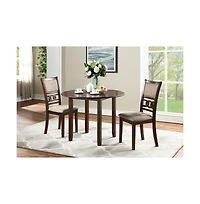 New Classic Furniture Gia 3-Piece 42" Wood Round Dining Set with 2 Chairs in Cherry