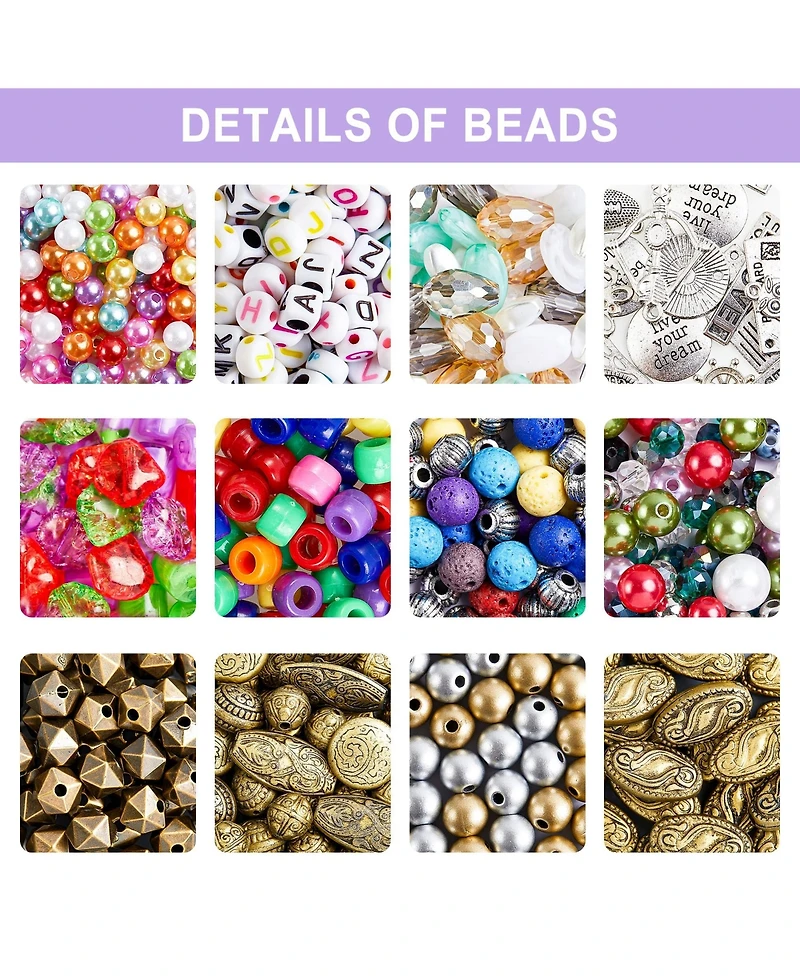 Gnuadz Jewelry Making Kit Beads Wire Findings Bracelet Necklace Earrings Instructions