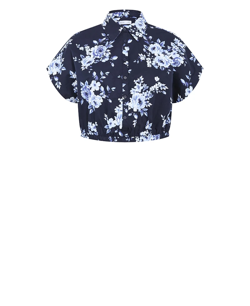 City Chic Women's Vacay Floral Print Shirt