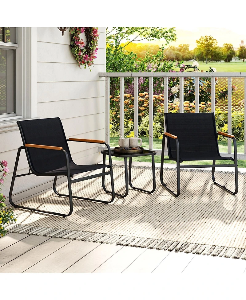 Slickblue Outdoor Bistro Set 3 Piece Fabric Conversation Set