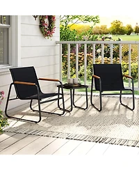 Slickblue Outdoor Bistro Set 3 Piece Fabric Conversation Set