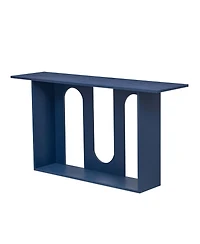 Flynama Modern Curved Ash Veneer Console Table With Shelf For Entryway Hallway Living Room