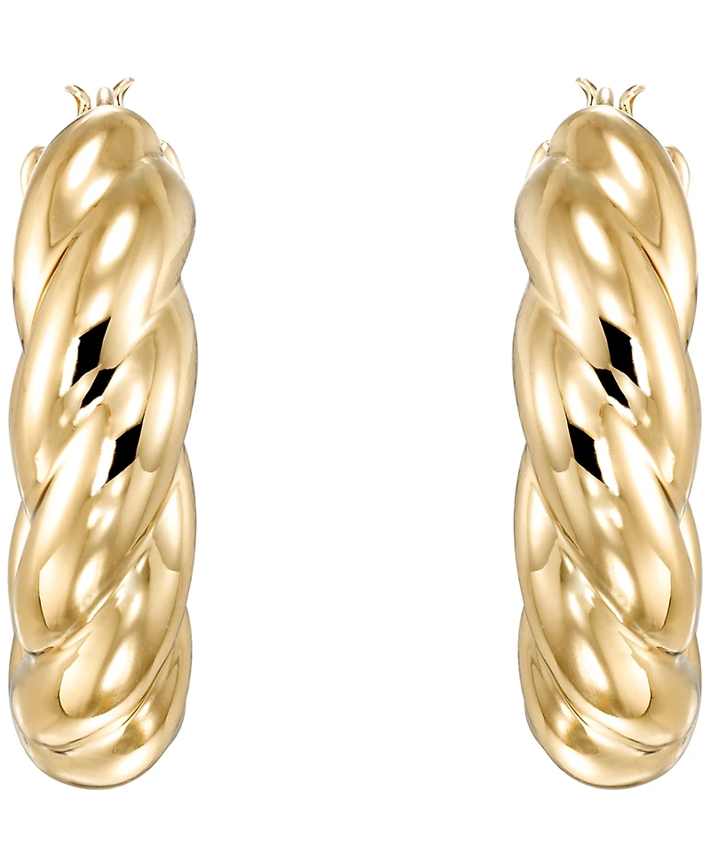 Italian Gold Bold Twist Hoop Earrings in 10k Yellow Gold
