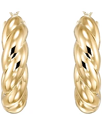 Italian Gold Bold Twist Hoop Earrings in 10k Yellow Gold