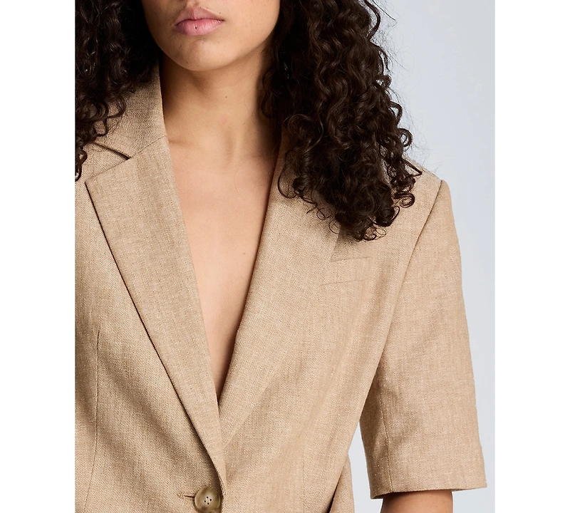 Kenneth Cole Women's Short-Sleeve Button Front Jacket