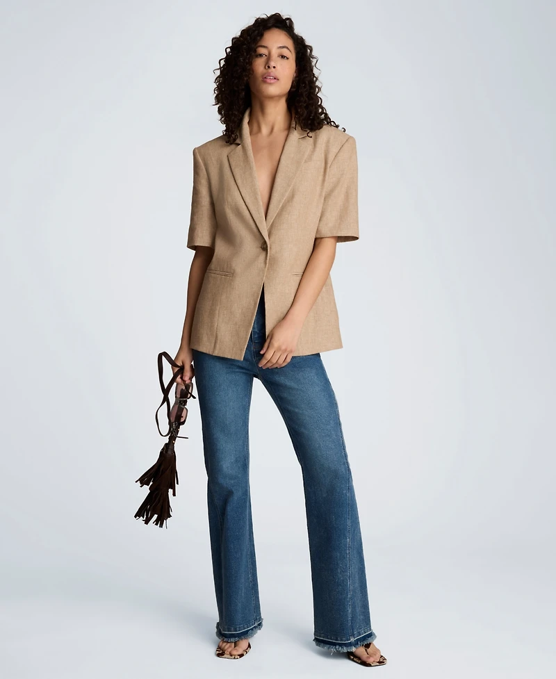 Kenneth Cole Women's Short-Sleeve Button Front Jacket