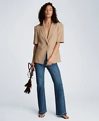 Kenneth Cole Women's Short-Sleeve Button Front Jacket
