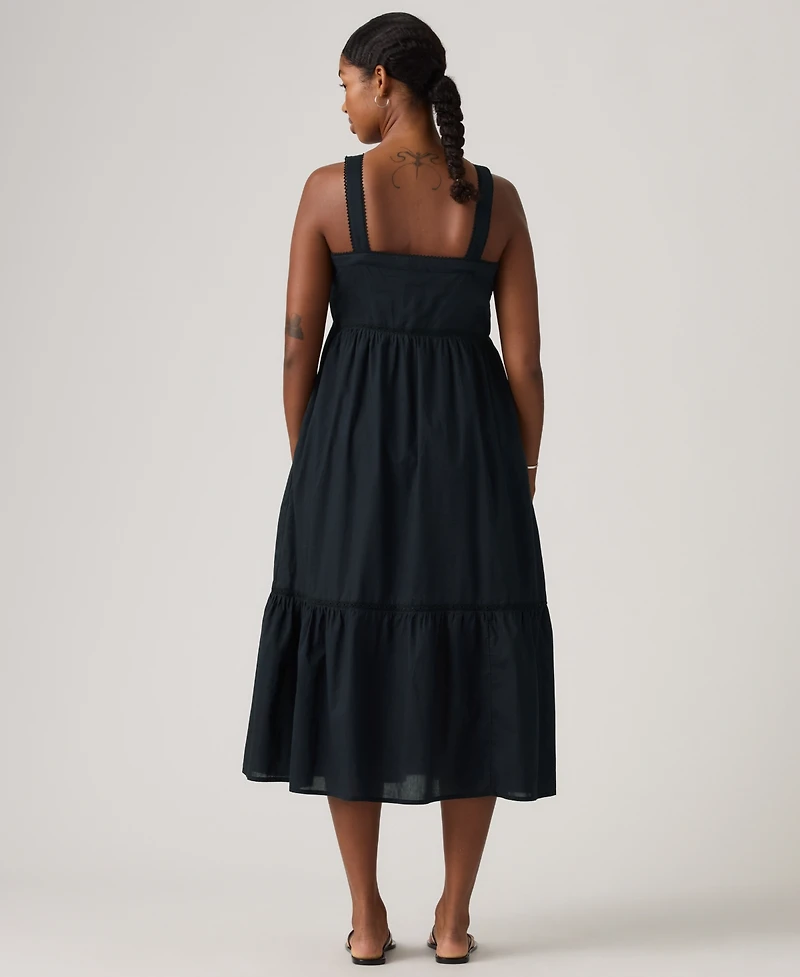 Levi's Women's Mimi Square Neck Tiered Midi Dress