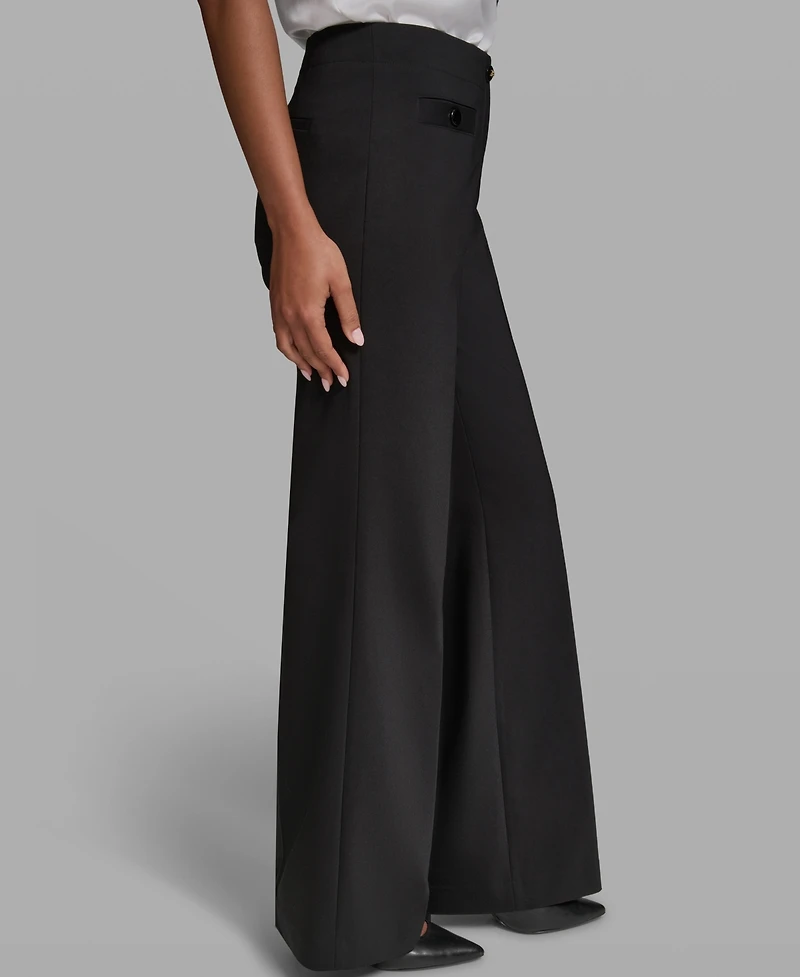 Karl Lagerfeld Paris Women's Wide-Leg Full Length Pants