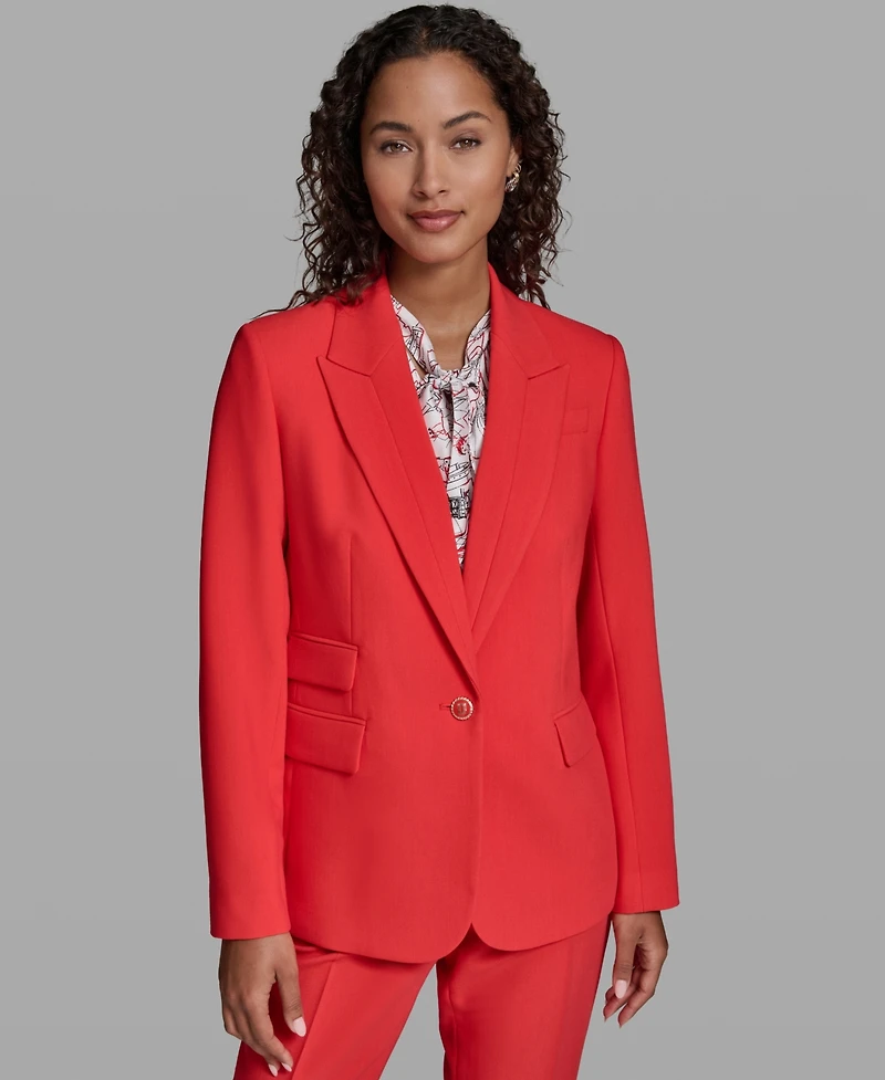 Karl Lagerfeld Paris Women's Notch Lapel Woven Jacket
