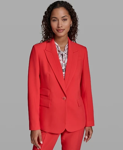 Karl Lagerfeld Paris Women's Notch Lapel Woven Jacket