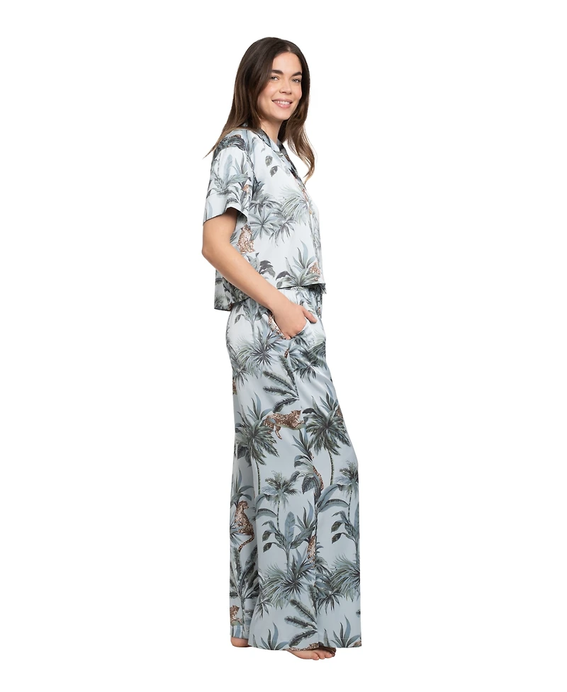 Midnight Bakery Women's Printed Top and Pajama Pants, 2Pc Set