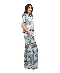 Midnight Bakery Women's Printed Top and Pajama Pants, 2Pc Set