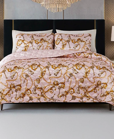 Baby Phat Printed Satin Chain 3-Pc. Quilt Set, King