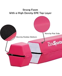 Zeny 9ft Folding Gymnastics Balance Beam for Kids, Floor Balance Beam Bar with Anti-Slip Base Extra Firm Foam Walking Beams Home