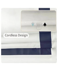 Shadisfy Cordless Pull Down Blackout Roman Shade with Ribbon Border
