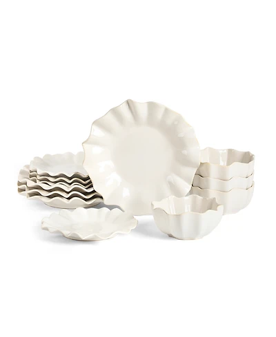 Marchesa Lotus Stoneware 12-Pc. Dinnerware Set, Service For 4