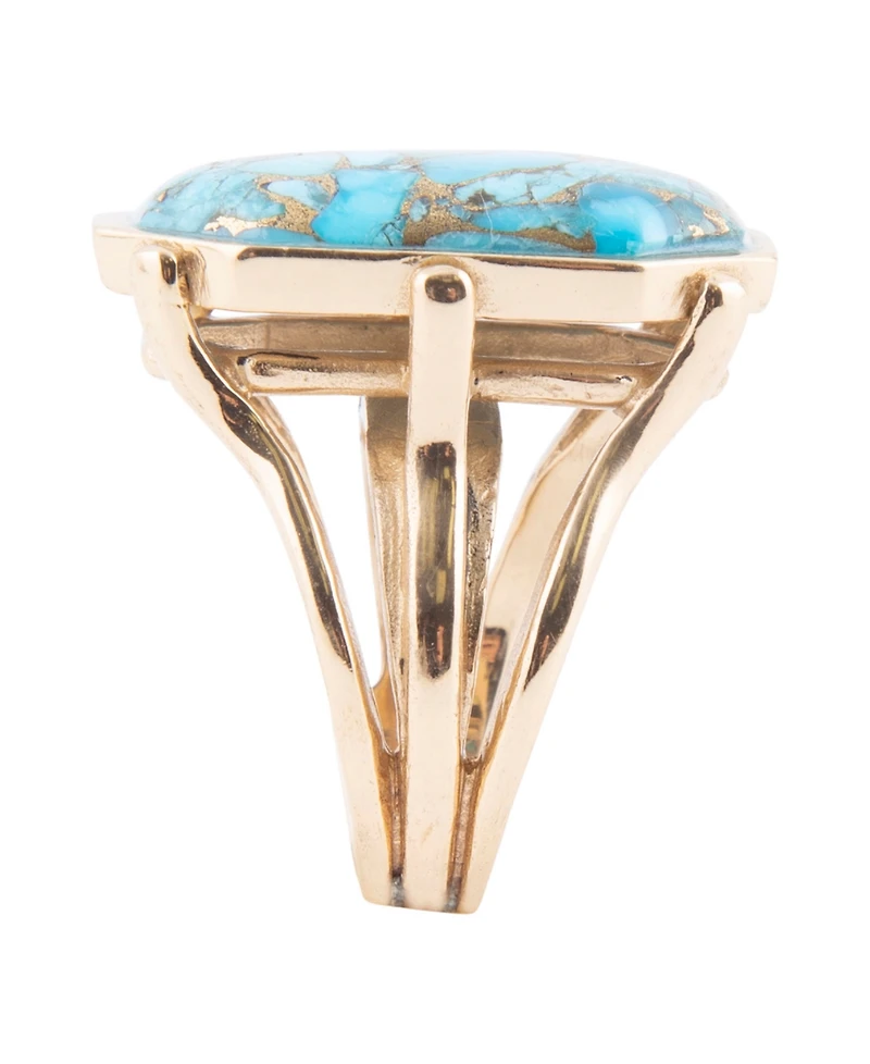 Barse Dolce Blue Teal Turquoise Matrix and Golden Ring