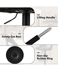 Gouun Enlarged Pu Leather Swivel Bar Stool Set of 2 with Ergonomic 105-Degree Backrest and Footrest