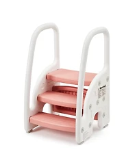 gaomon Toddler 3 Step Stool, Plastic Children Learning Helper Stool with Side Handles for Bathroom Sink