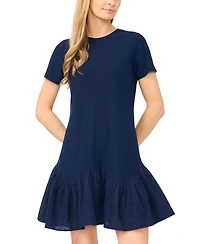 CeCe Women's Short-Sleeve Crewneck Mini Dress