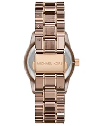Michael Kors Women's Bryant Quartz Multifunction Beige Gold Mixed Watch 35mm