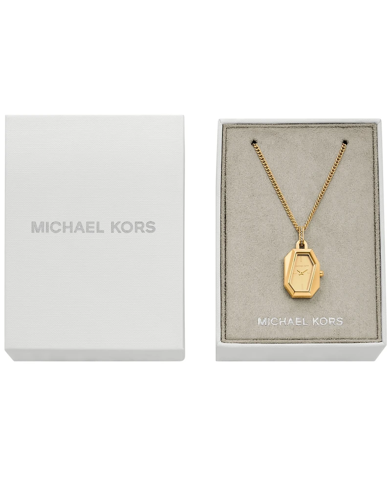 Michael Kors Women's Suri Quartz Two-Hand Gold Stainless Steel Pendant Watch 24mm